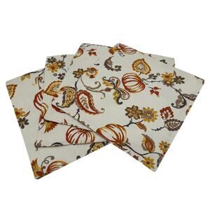 Fall Autumn Placemats 15" x 15" Pumpkin Motif